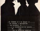 Cartel de IO con los perfiles de Natanson, F&eacute;lix Valls y Nano Pay&aacute; realizado por Xus Espert para un concierto en Gasofa. 1985.